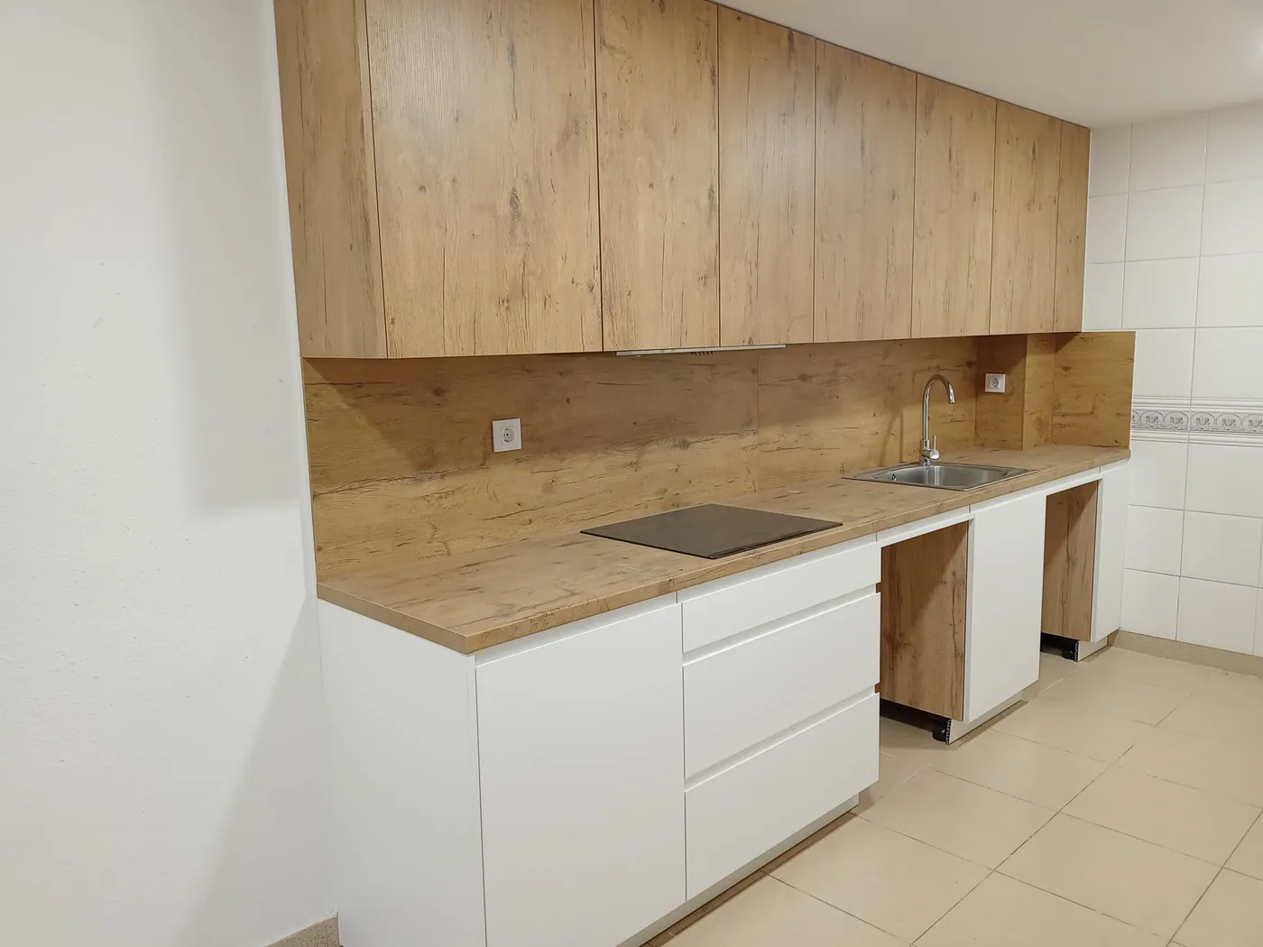 Cocina reformada en madera de roble